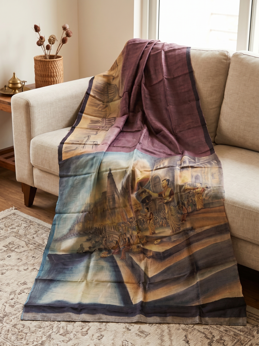 Jamini Roy Inspired Bishnupuri Silk Saree