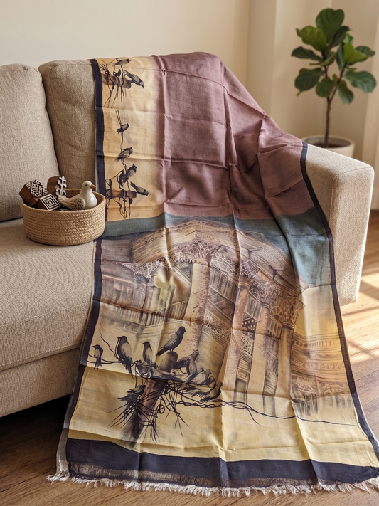 Jamini Roy Inspired Bishnupuri Silk Saree