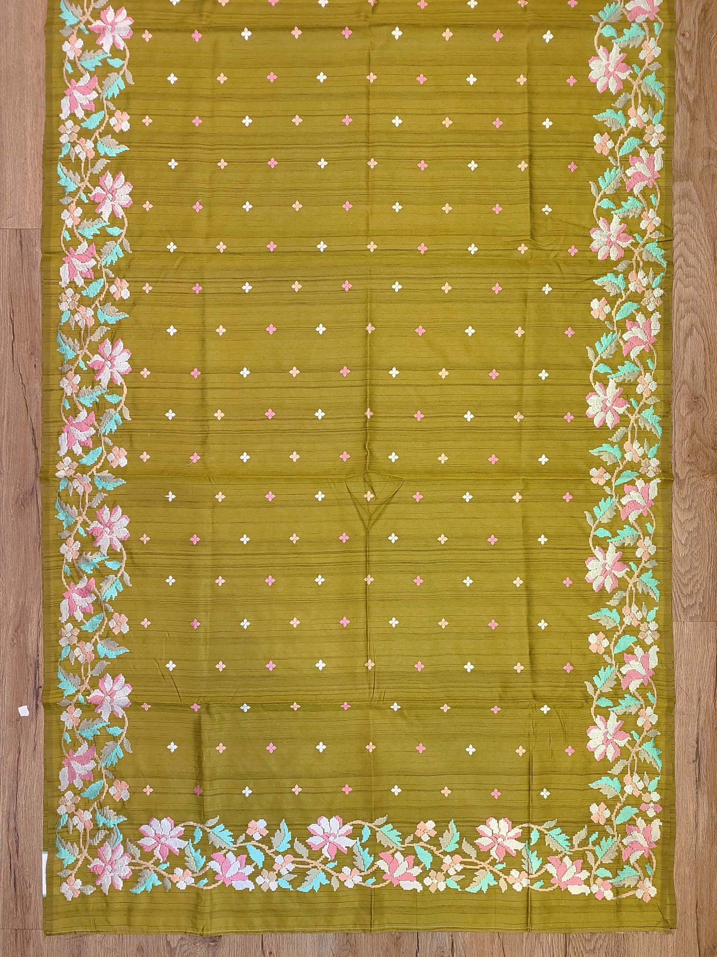 Embroidery on Blend Tussar Silk