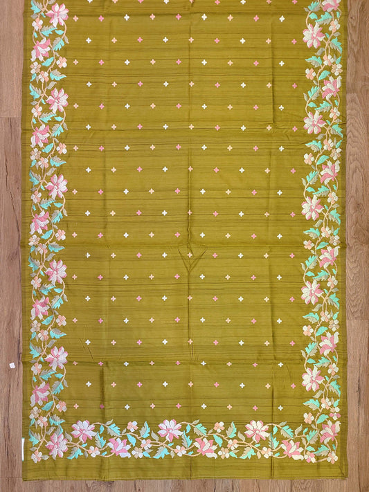 Embroidery on Blend Tussar Silk