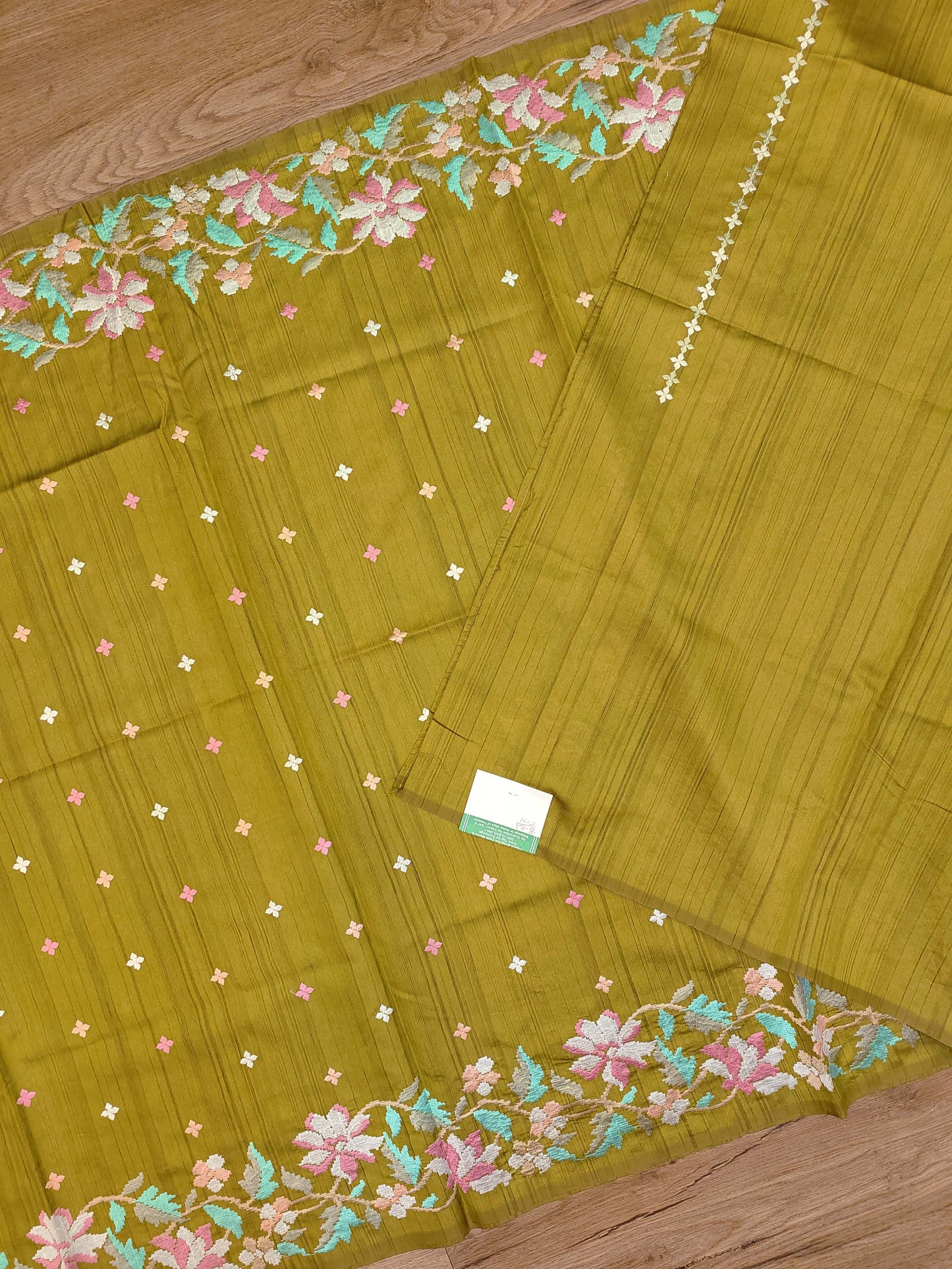 Embroidery on Blend Tussar Silk