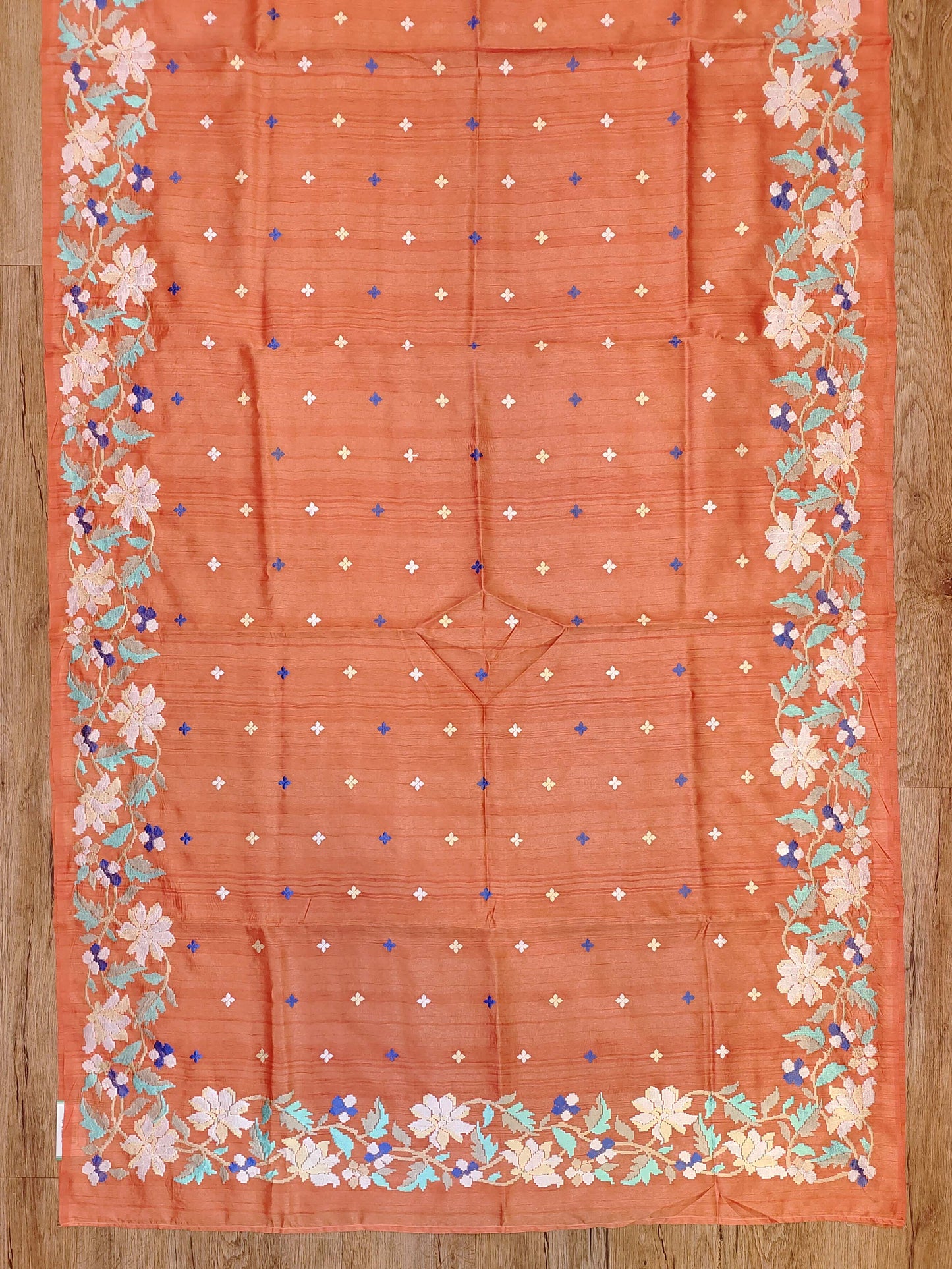 Embroidery on Blend Tussar Silk