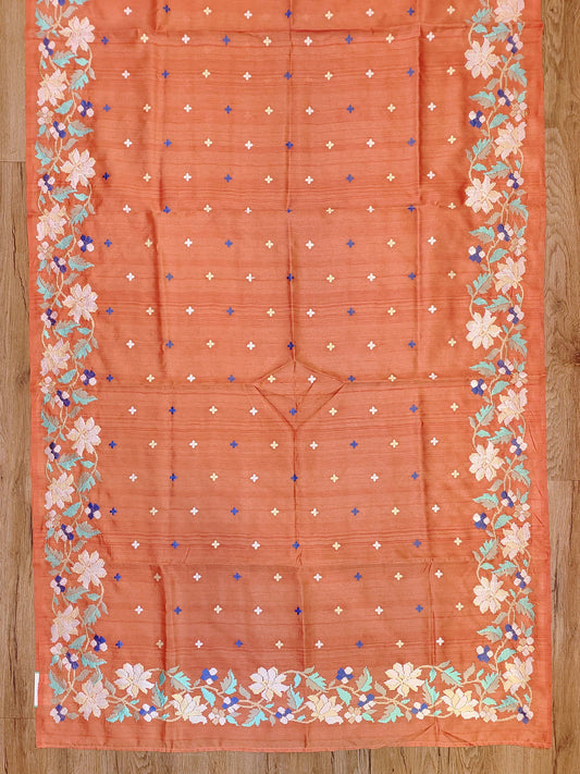 Embroidery on Blend Tussar Silk