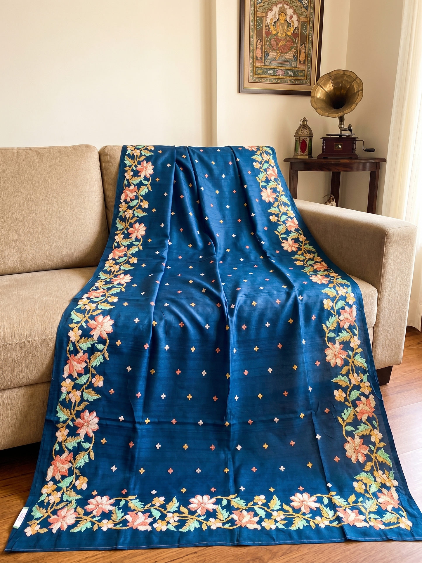 Embroidery on Blend Tussar Silk