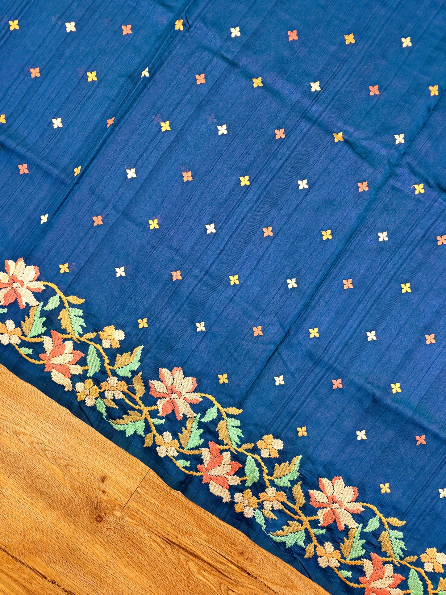 Embroidery on Blend Tussar Silk