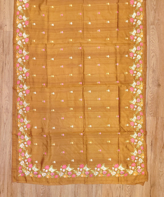 Embroidery on Blend Tussar Silk