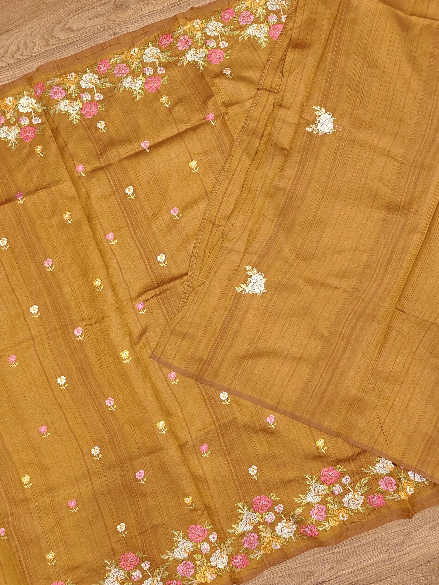 Embroidery on Blend Tussar Silk