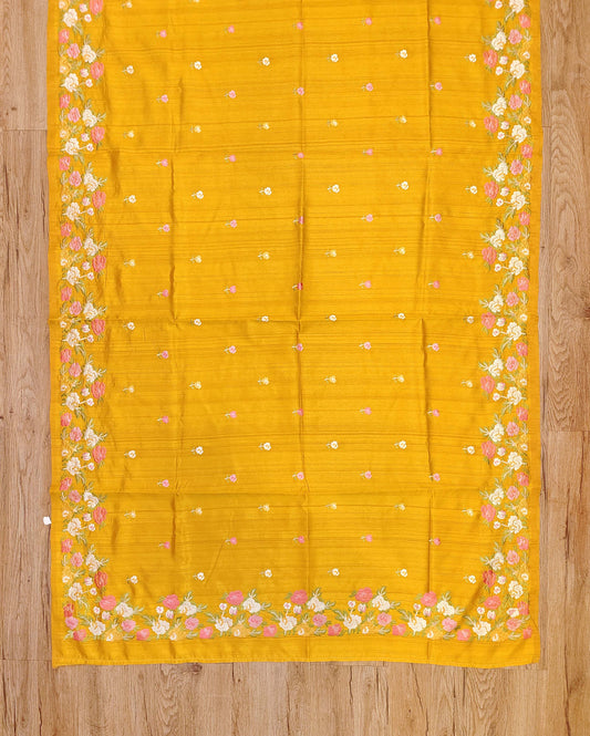 Embroidery on Blend Tussar Silk
