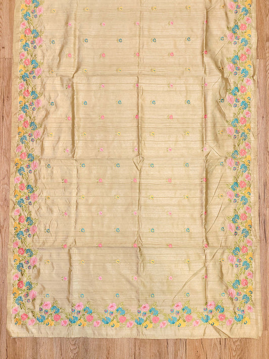 Embroidery on Blend Tussar Silk