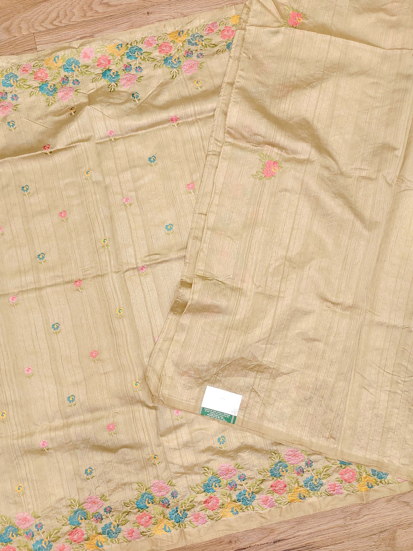 Embroidery on Blend Tussar Silk