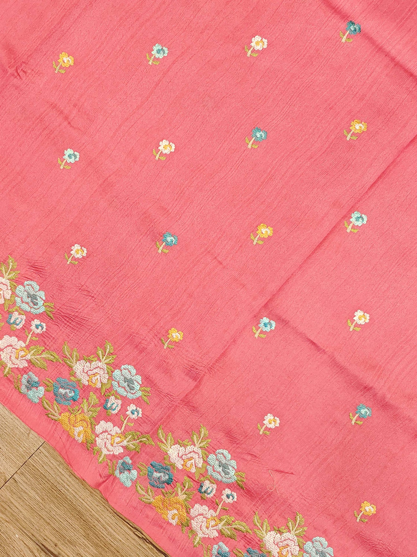 Embroidery on Blend Tussar Silk