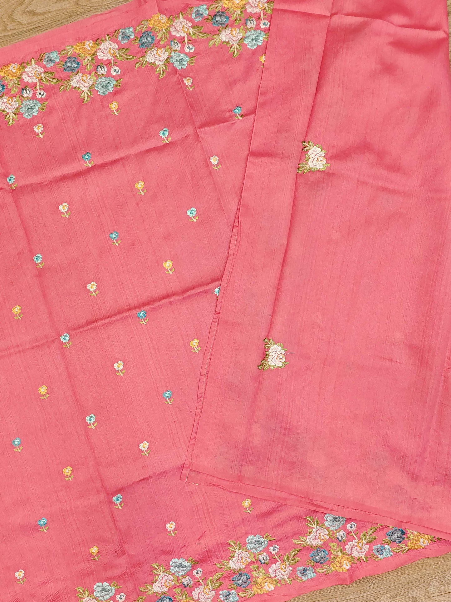 Embroidery on Blend Tussar Silk