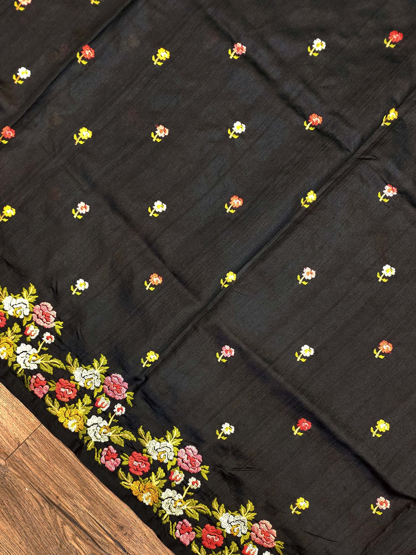 Embroidery on Blend Tussar Silk
