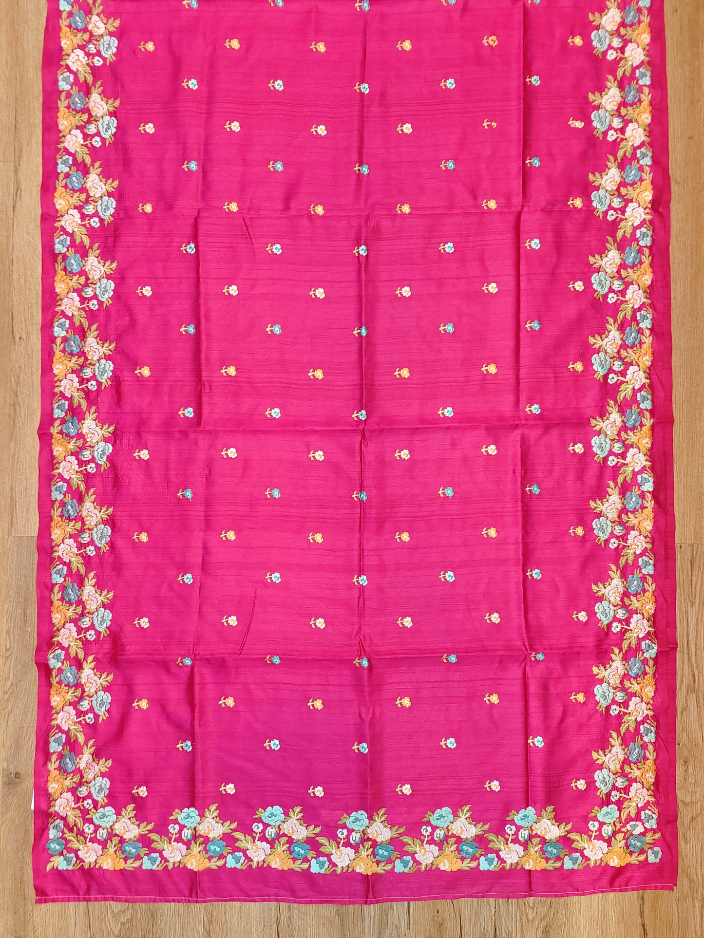 Embroidery on Blend Tussar Silk