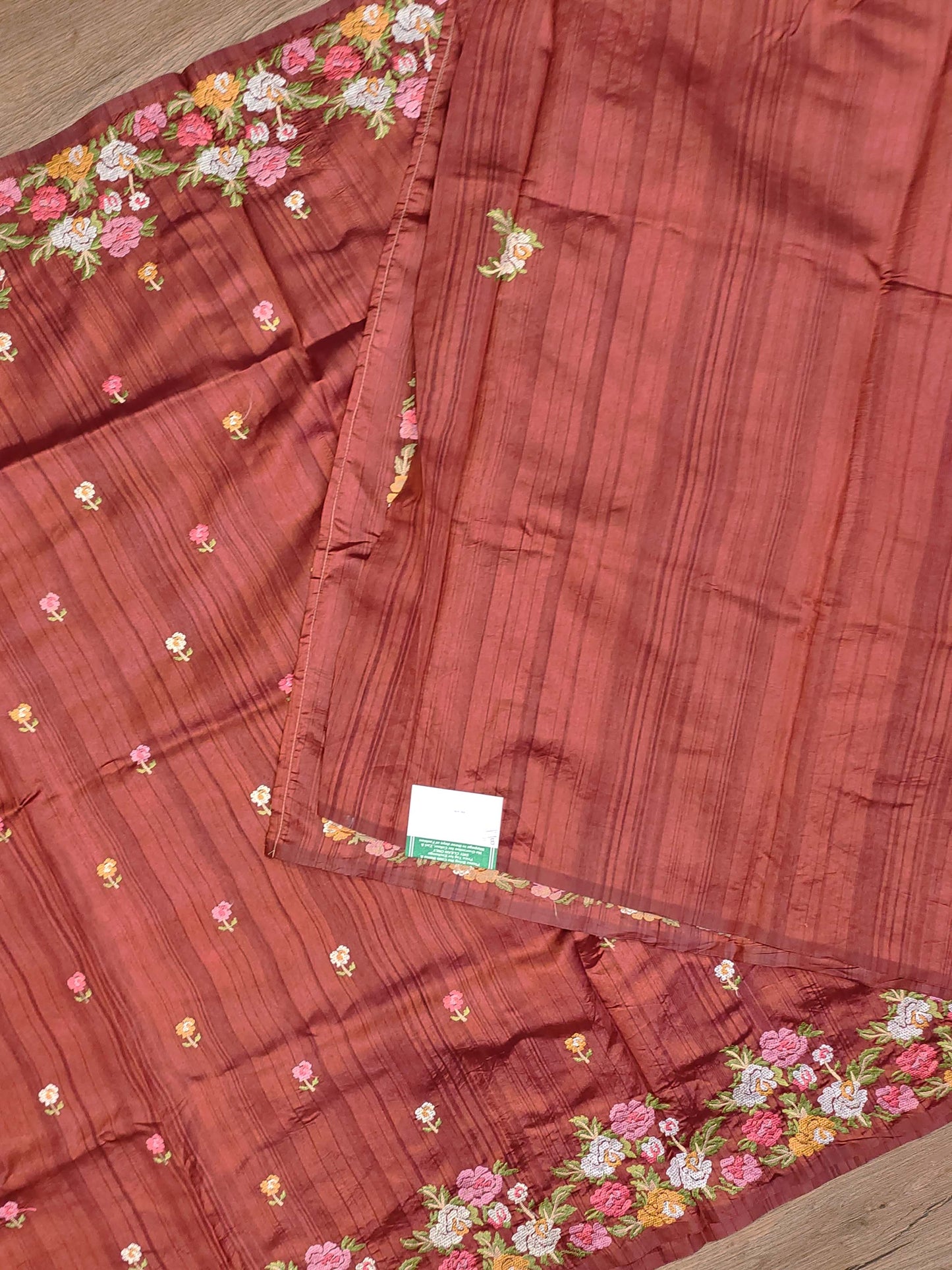 Embroidery on Blend Tussar Silk