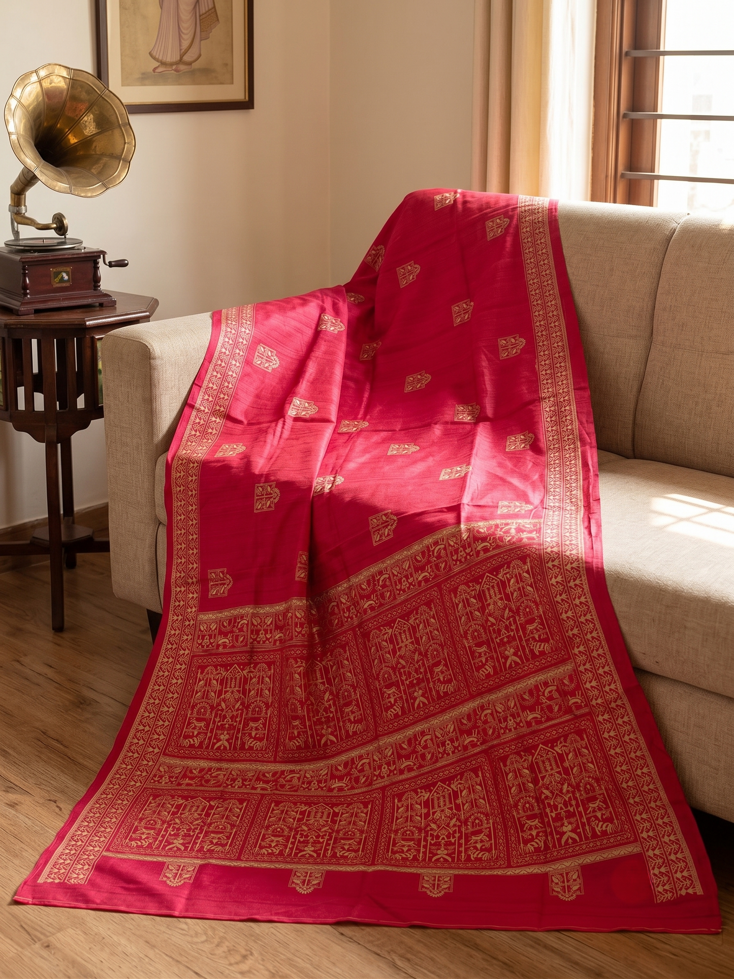 Embroidery on Blend Tussar Silk