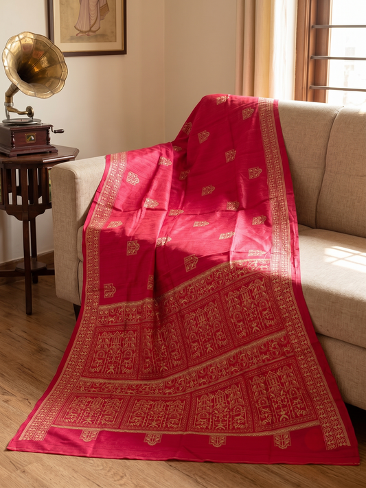 Embroidery on Blend Tussar Silk