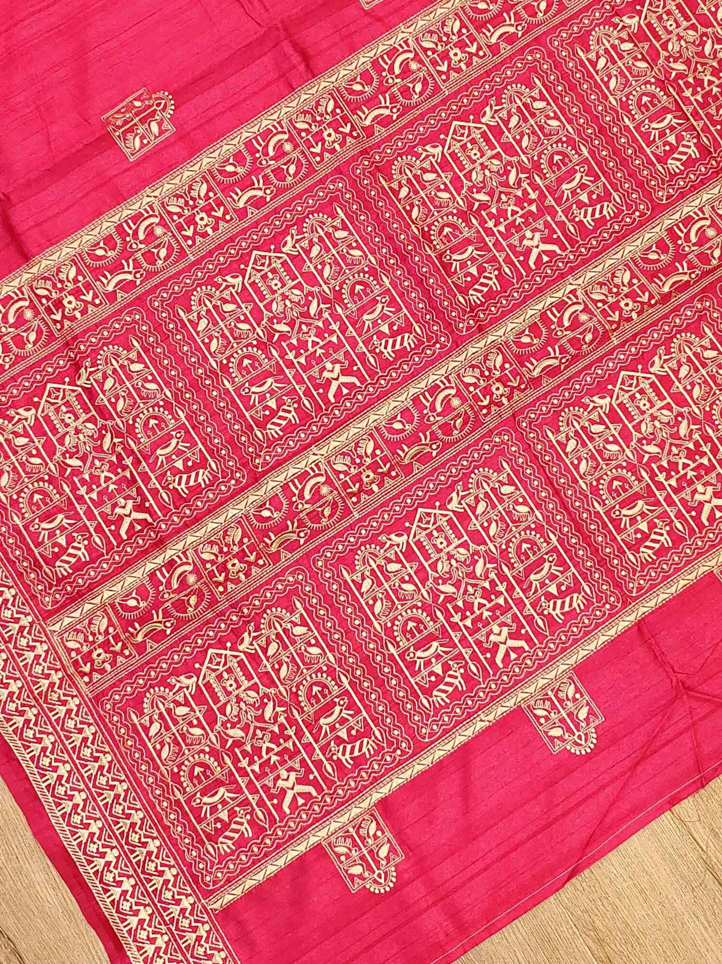 Embroidery on Blend Tussar Silk