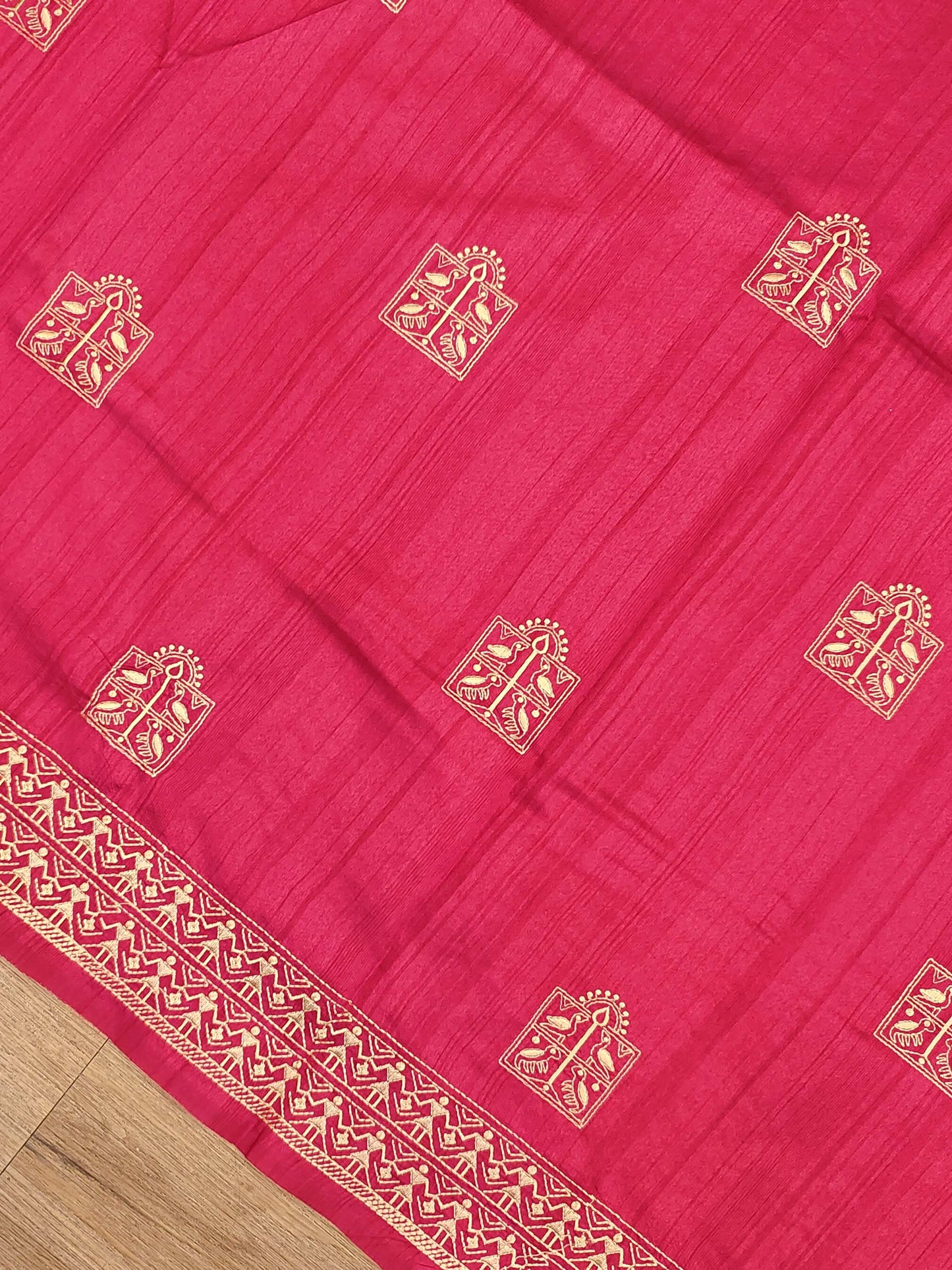 Embroidery on Blend Tussar Silk