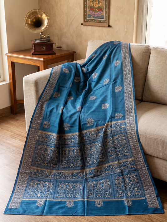 Embroidery on Blend Tussar Silk