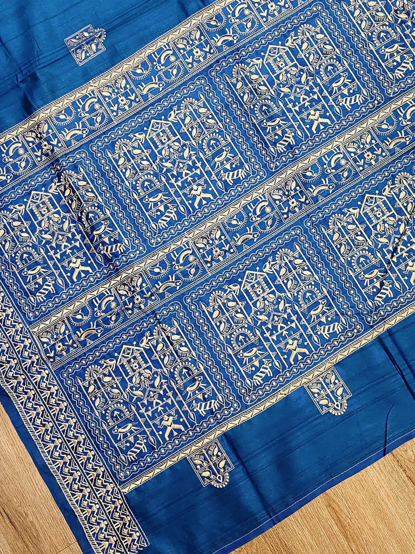 Embroidery on Blend Tussar Silk