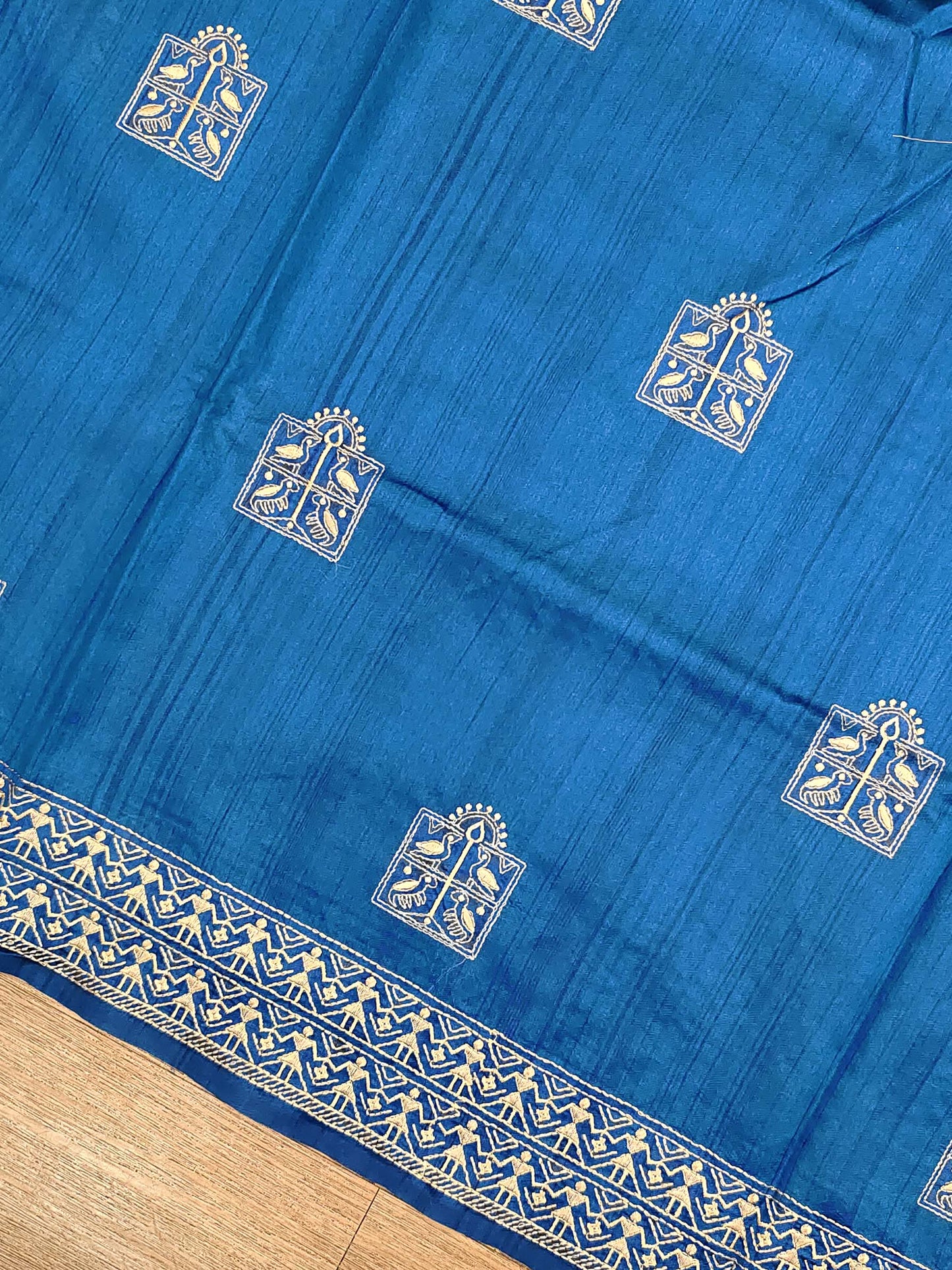 Embroidery on Blend Tussar Silk
