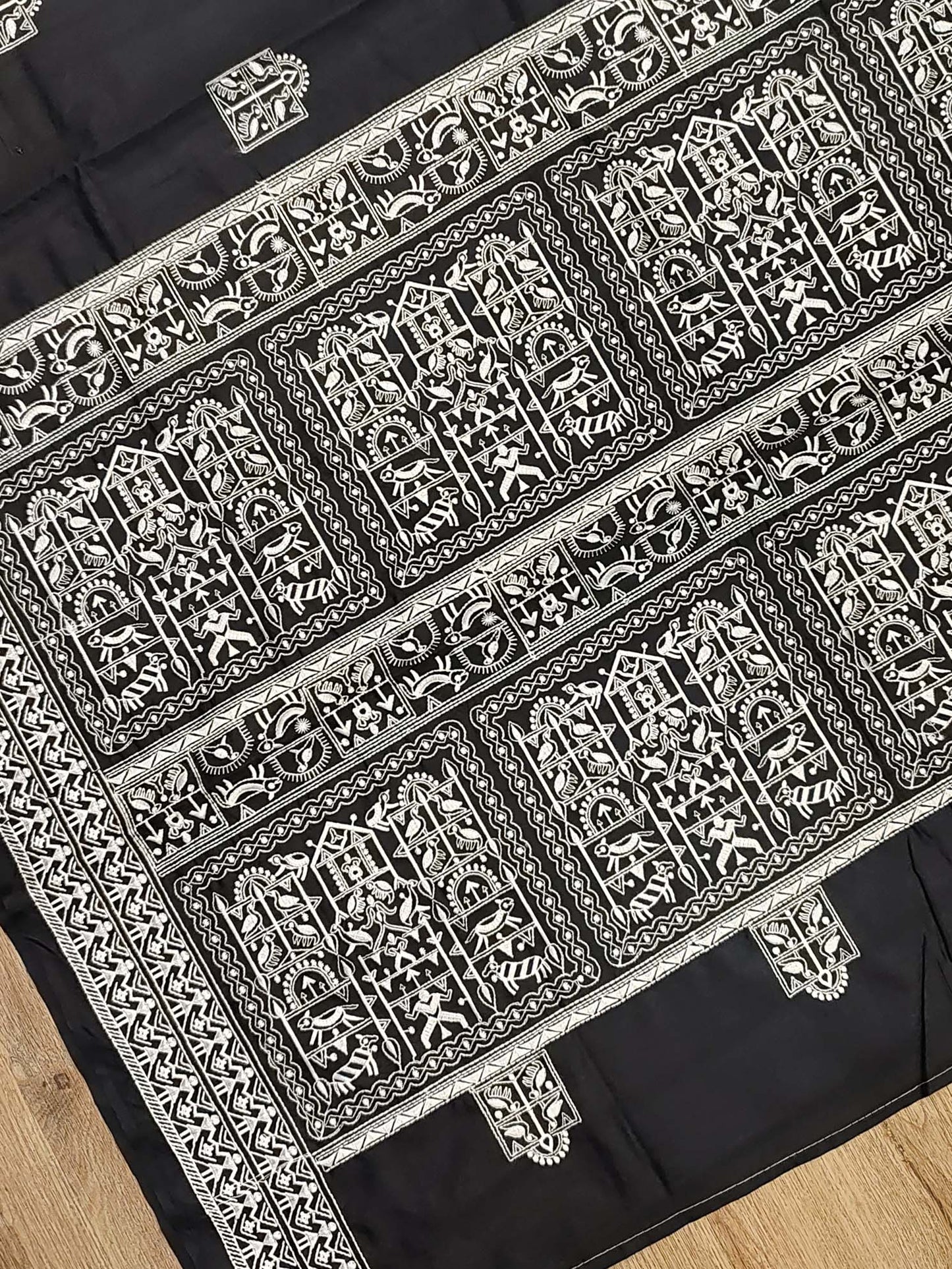 Embroidery on Blend Tussar Silk