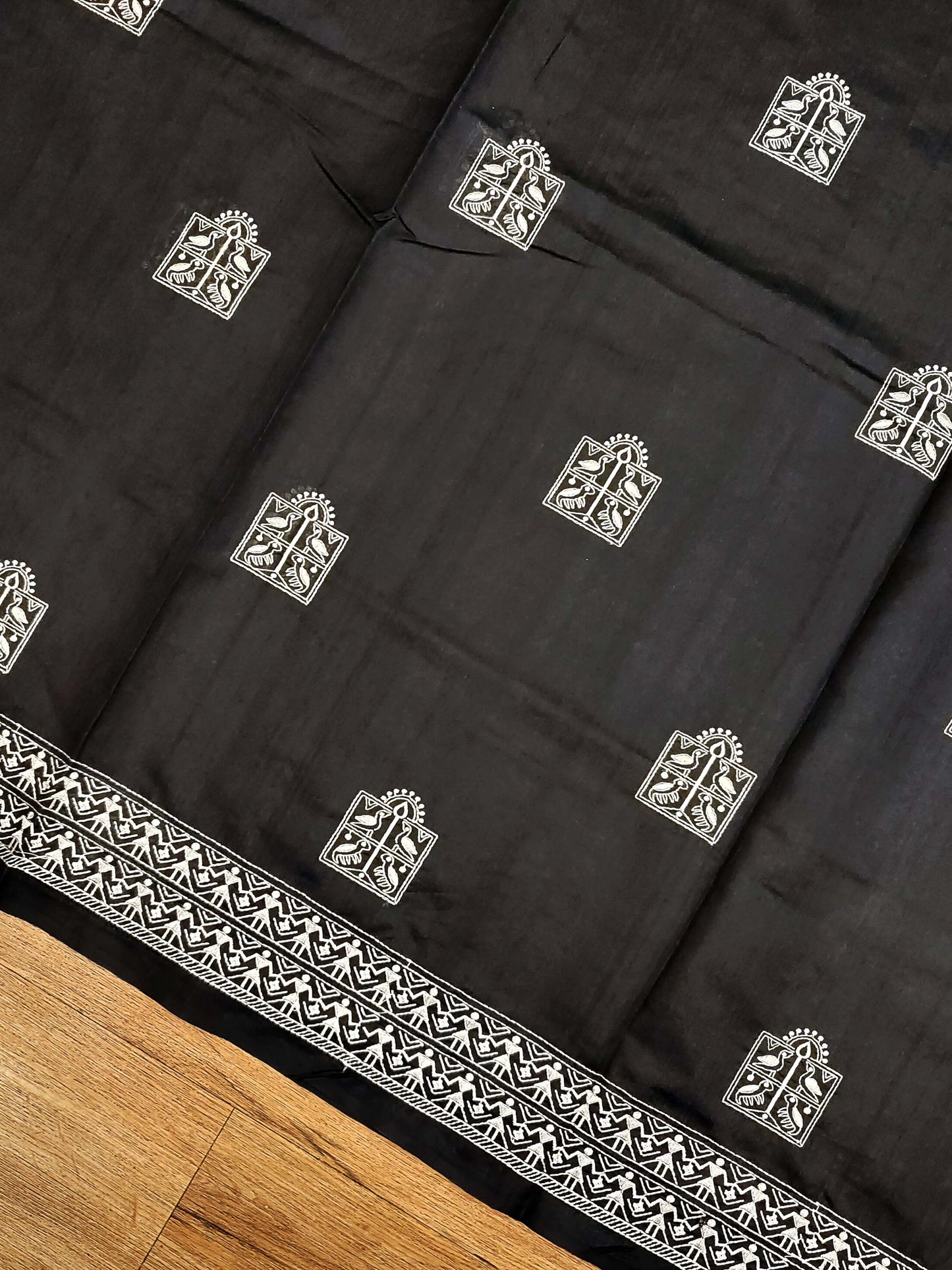 Embroidery on Blend Tussar Silk