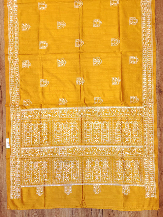 Embroidery on Blend Tussar Silk