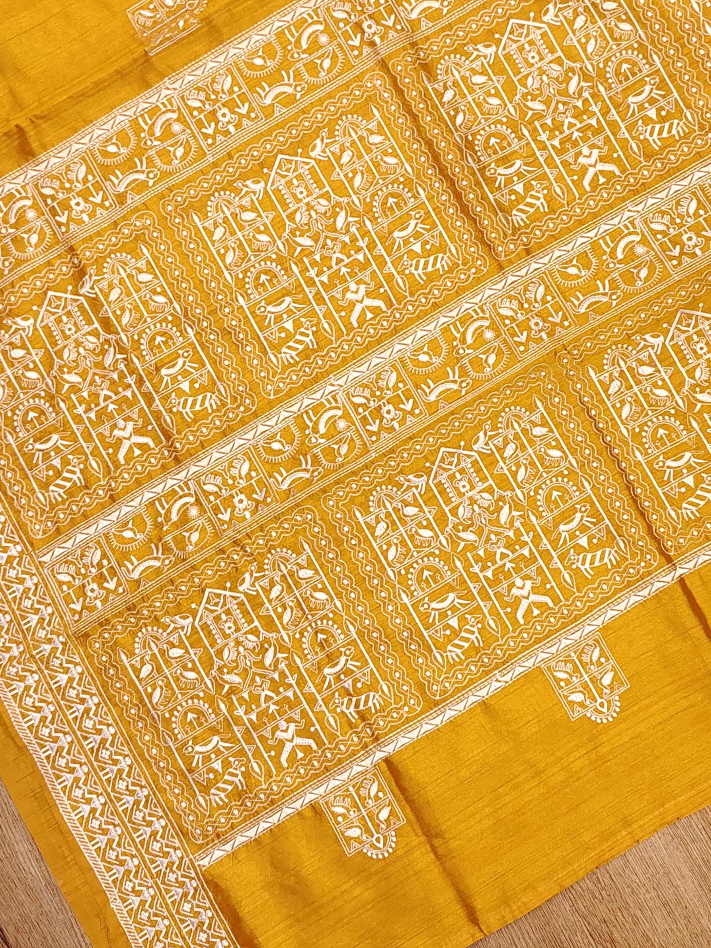 Embroidery on Blend Tussar Silk