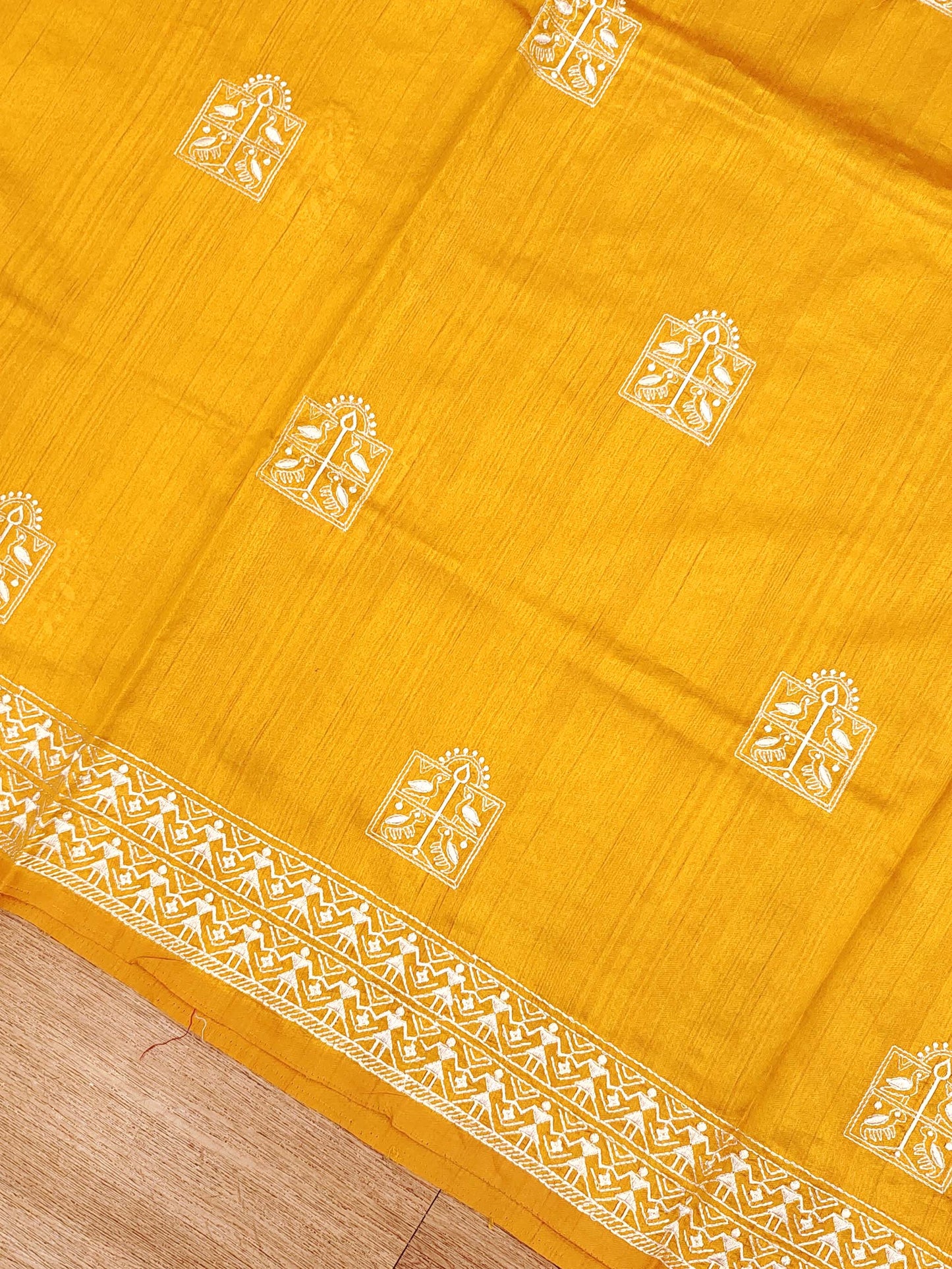 Embroidery on Blend Tussar Silk