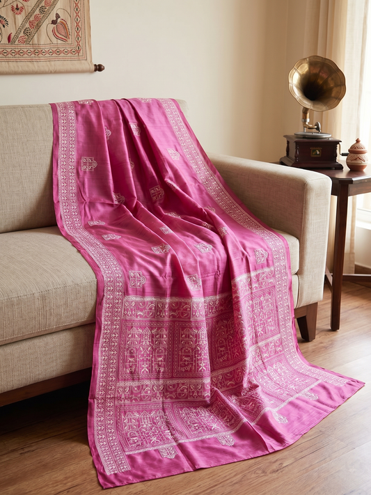 Embroidery on Blend Tussar Silk