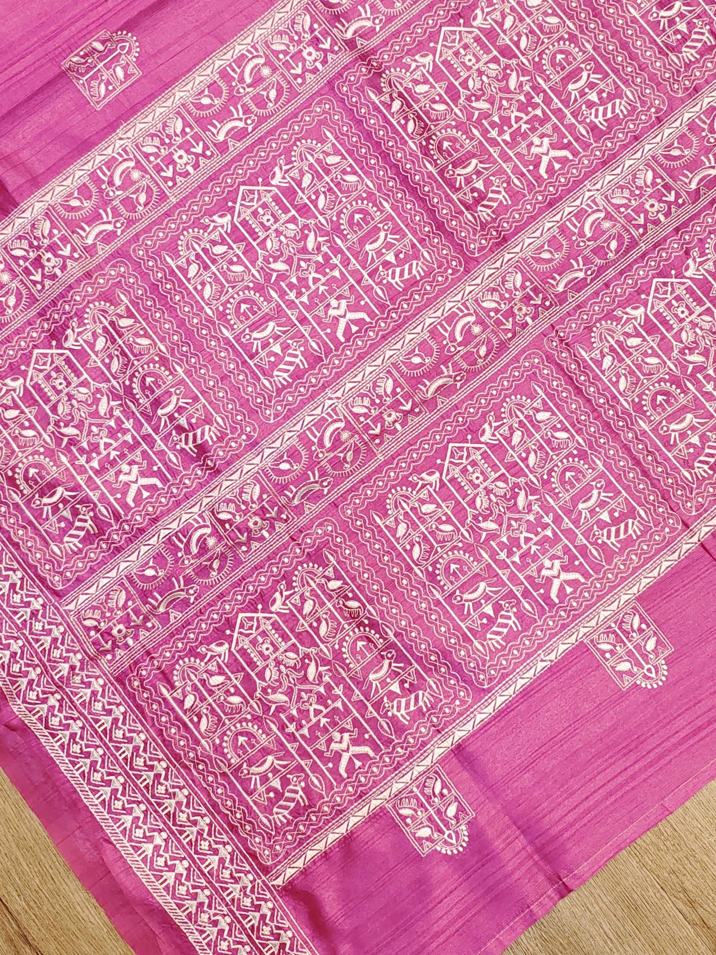 Embroidery on Blend Tussar Silk