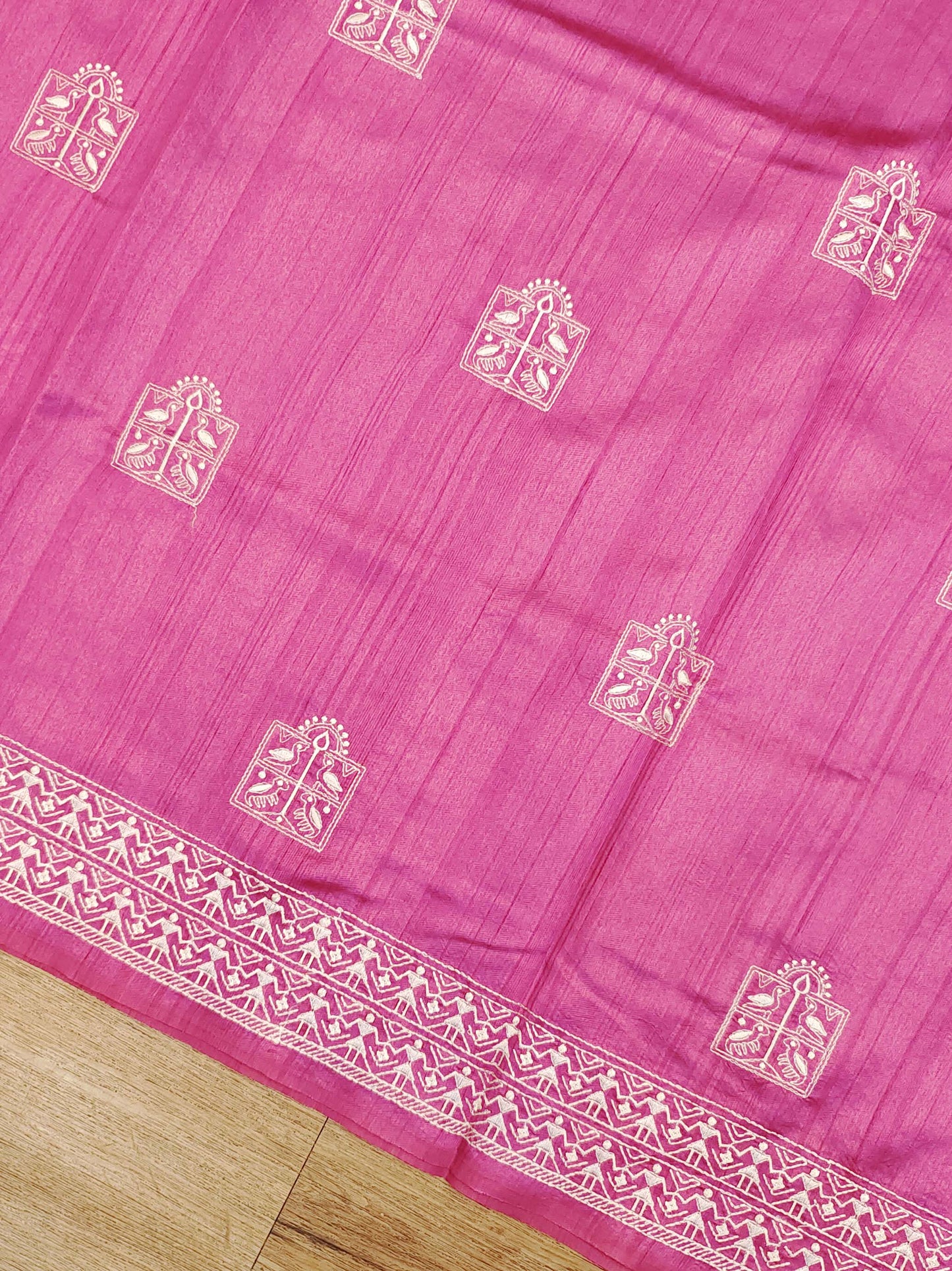 Embroidery on Blend Tussar Silk