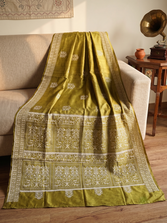 Embroidery on Blend Tussar Silk
