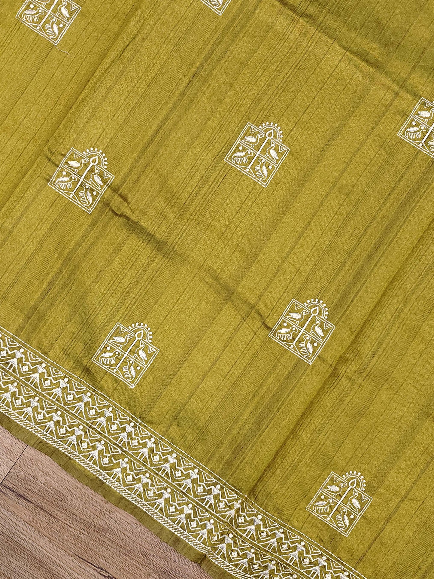 Embroidery on Blend Tussar Silk