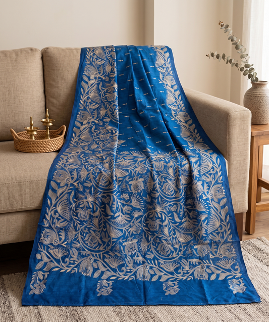 Embroidery on Blend Tussar Silk