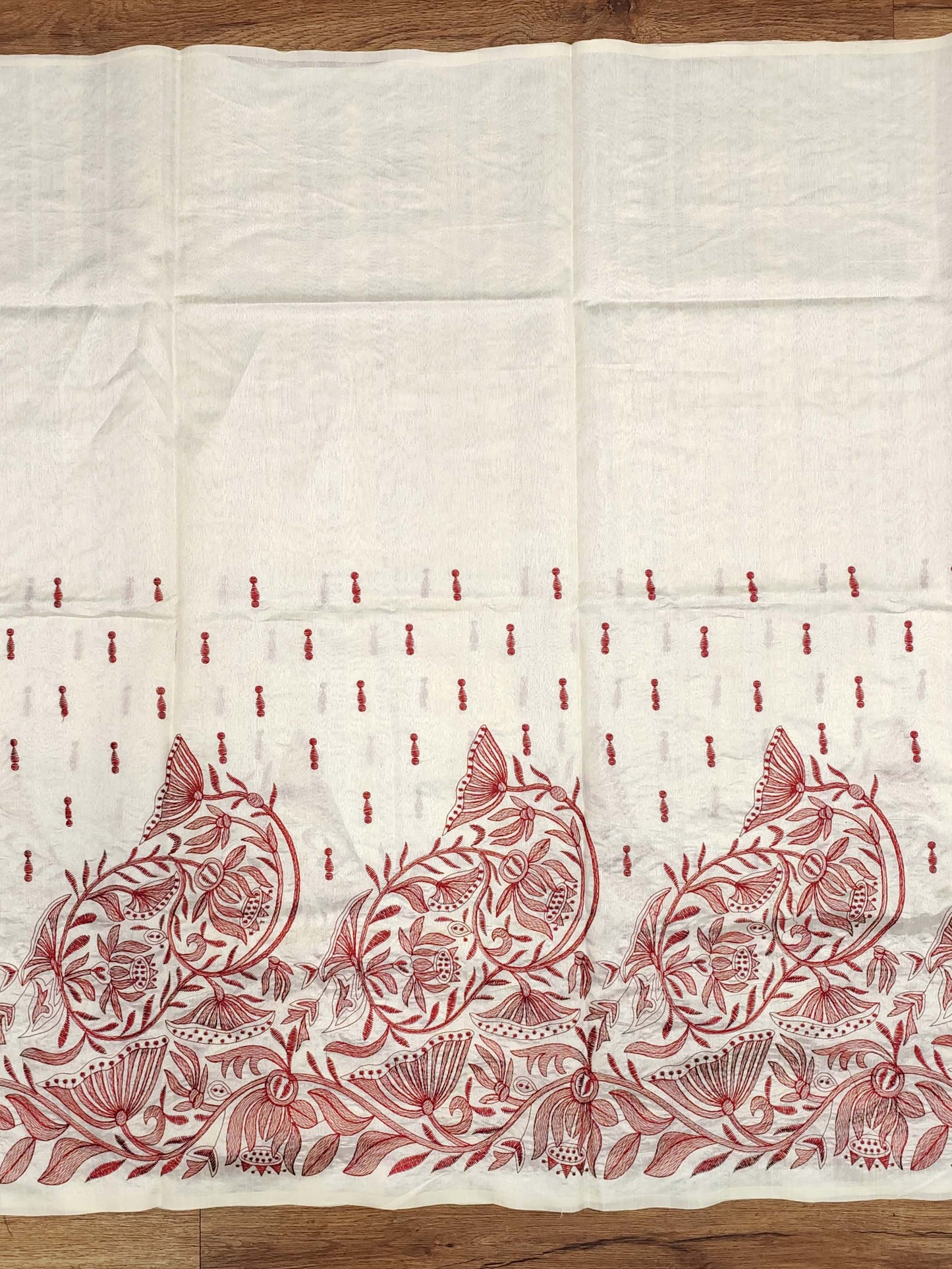 Embroidery on Blend Tussar Silk