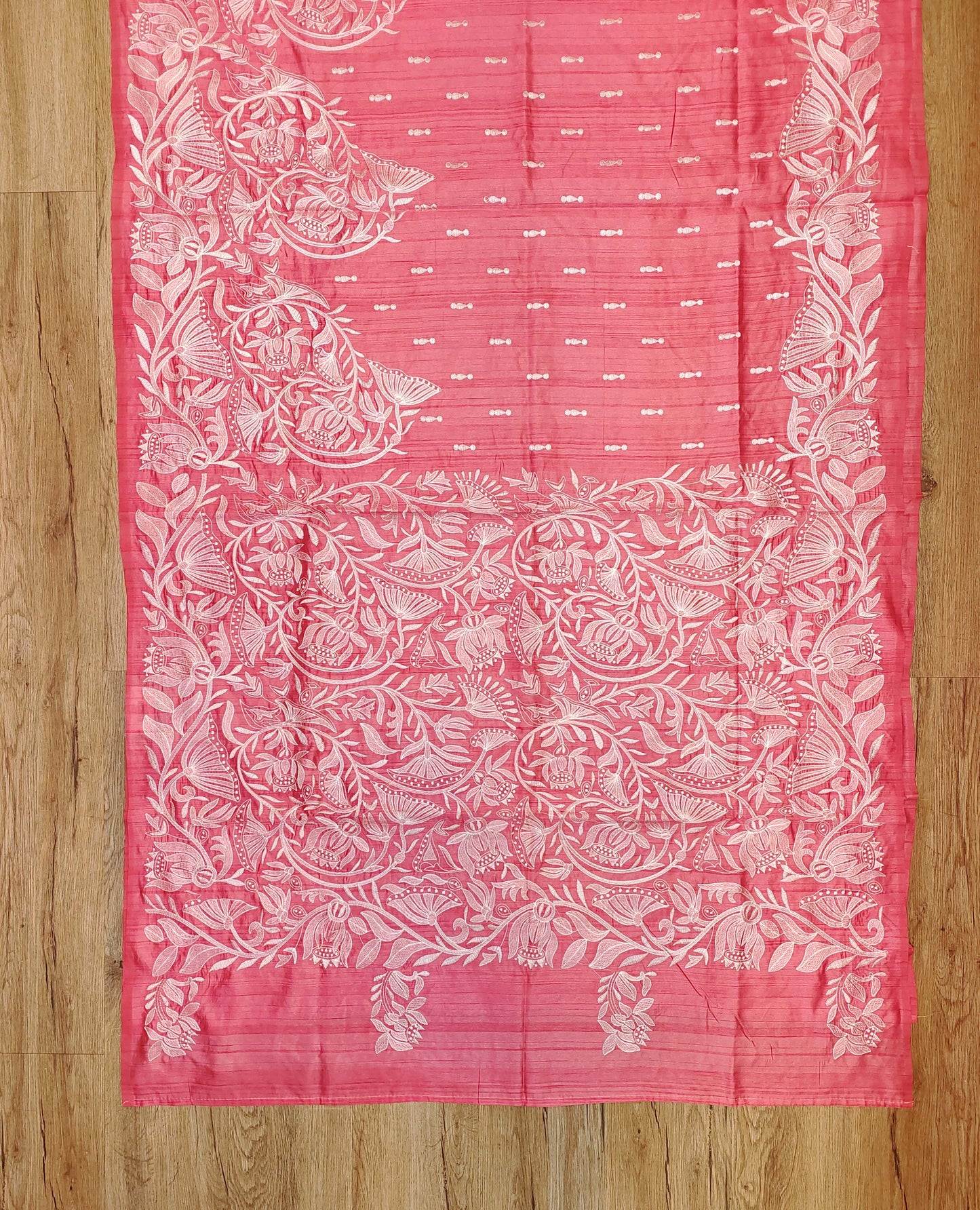 Embroidery on Blend Tussar Silk