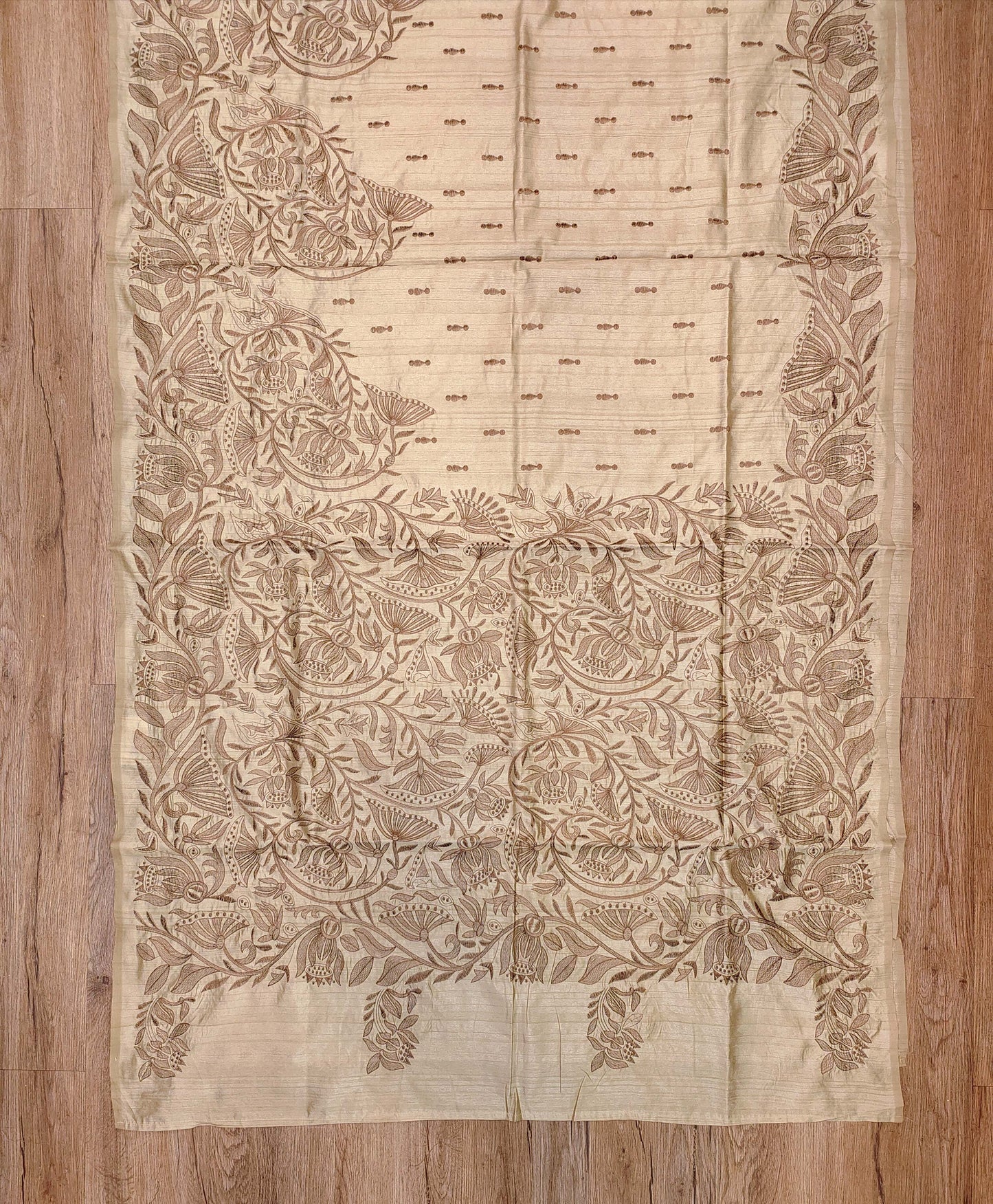 Embroidery on Blend Tussar Silk