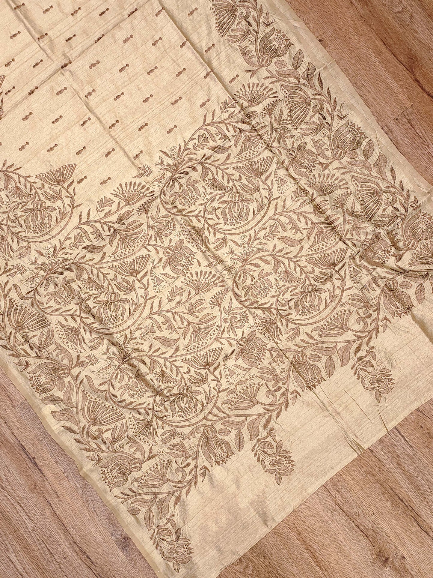 Embroidery on Blend Tussar Silk