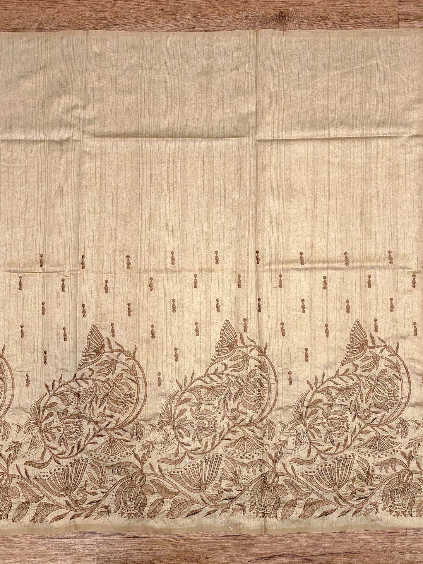 Embroidery on Blend Tussar Silk
