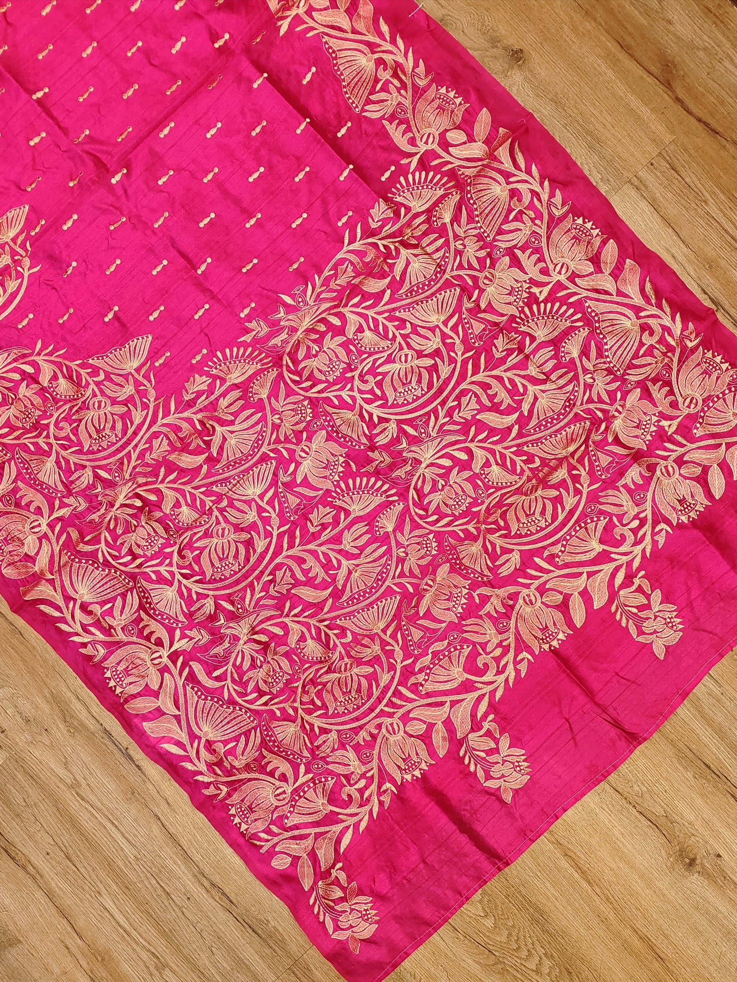 Embroidery on Blend Tussar Silk