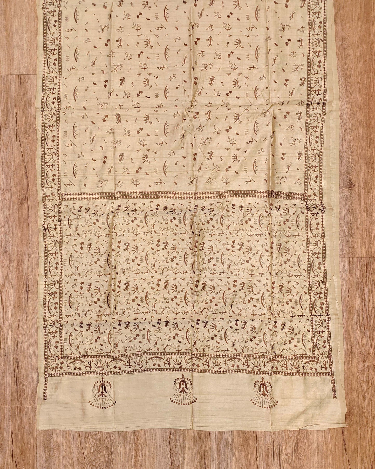 Embroidery on Blend Tussar Silk
