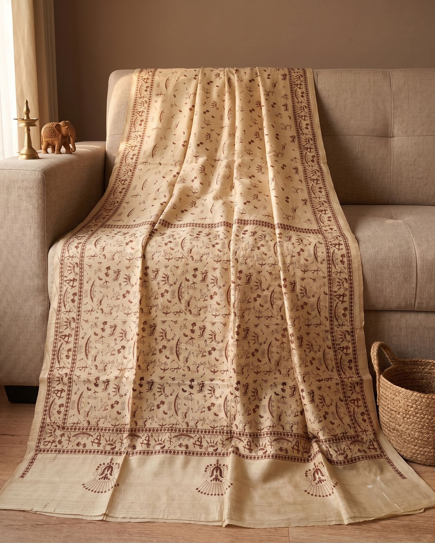 Embroidery on Blend Tussar Silk
