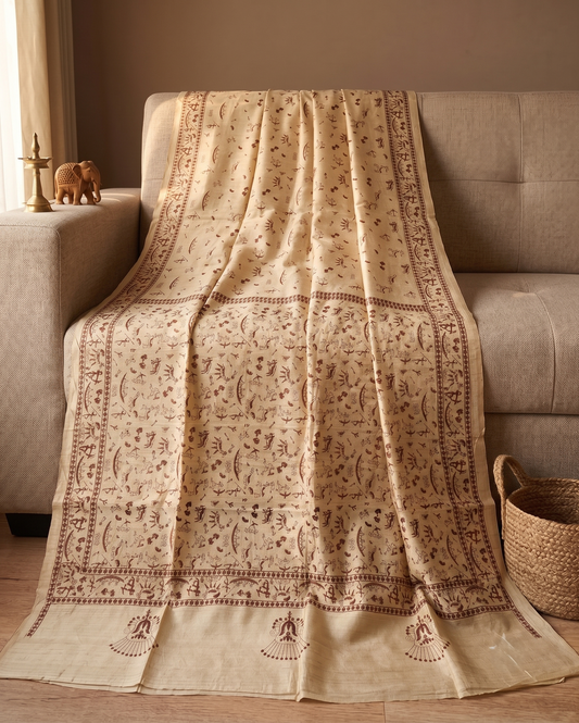 Embroidery on Blend Tussar Silk