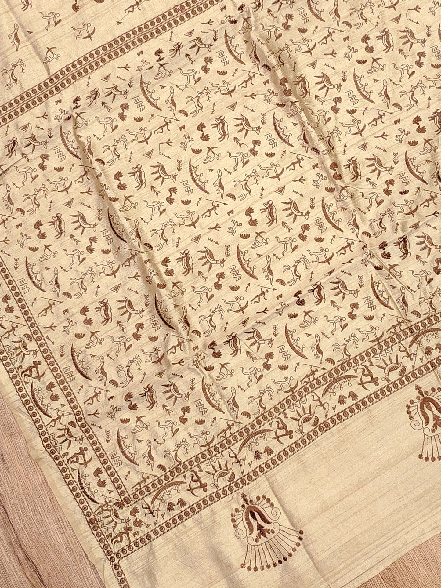 Embroidery on Blend Tussar Silk
