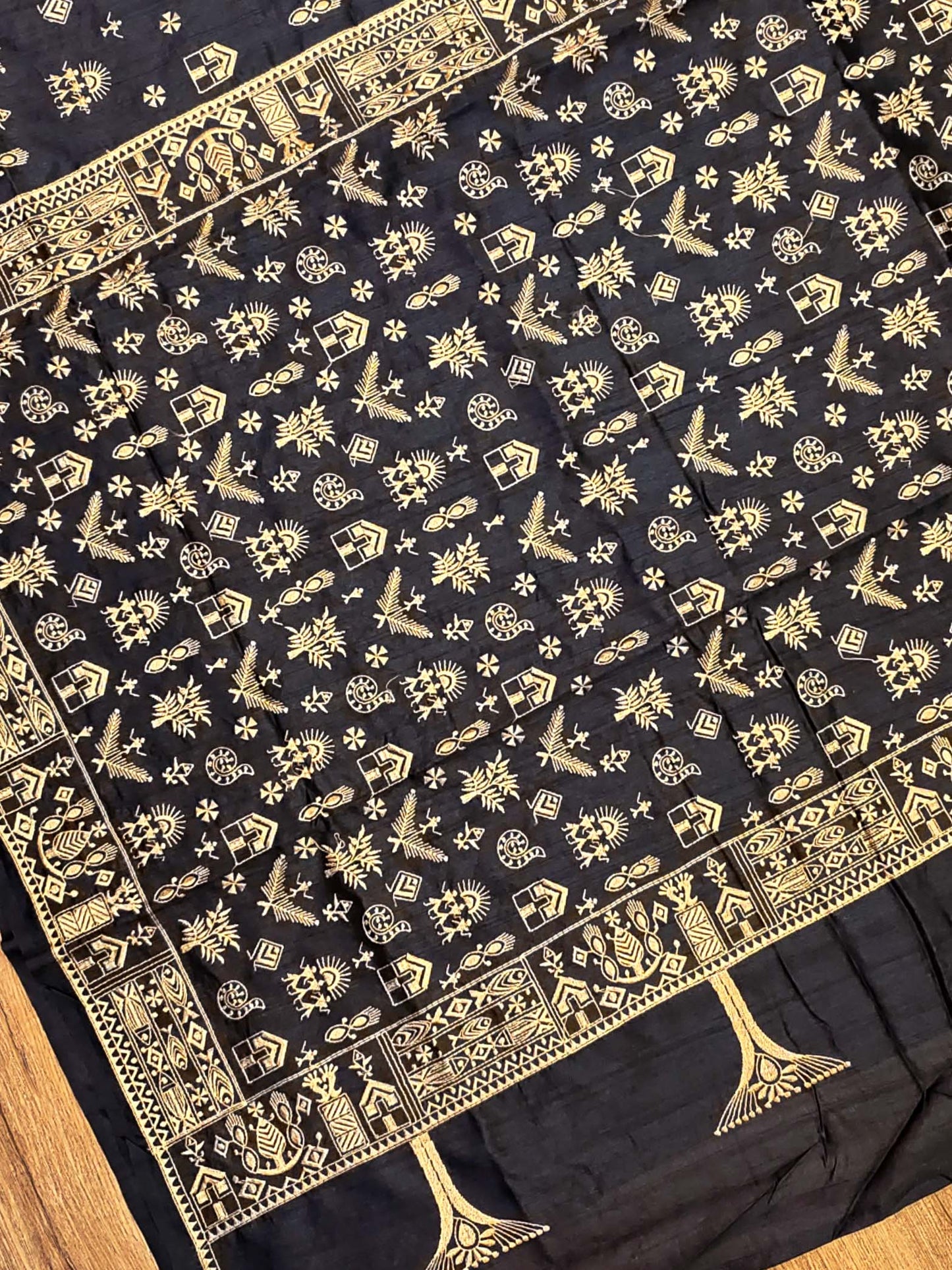 Embroidery on Blend Tussar Silk