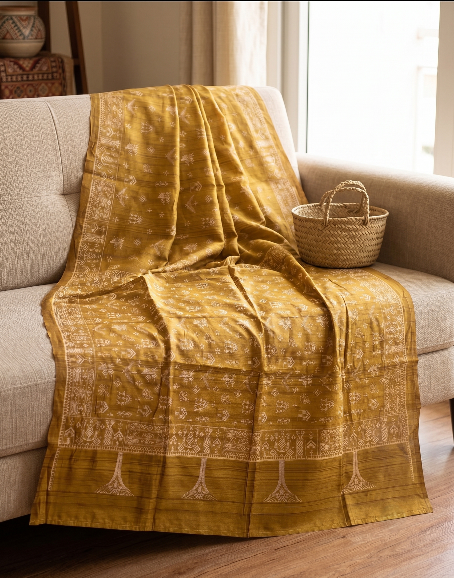 Embroidery on Blend Tussar Silk