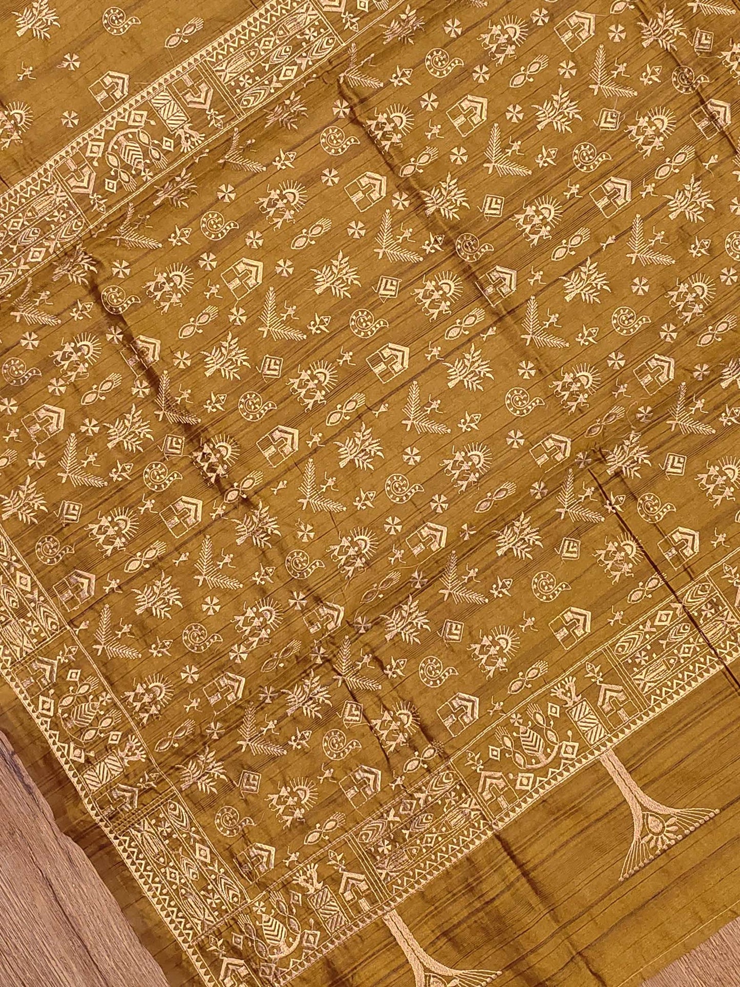 Embroidery on Blend Tussar Silk
